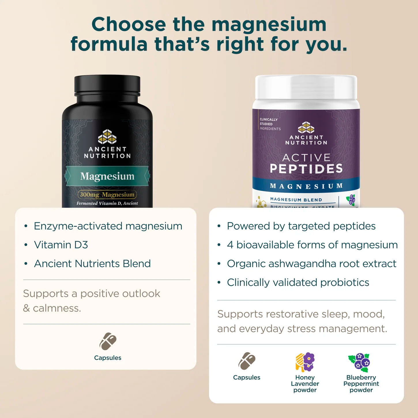 Ancient Nutrition, Ancient Nutrients Magnesium + Vitamin D, 300 mg, 25 mcg (1000 IU), 90 Caps