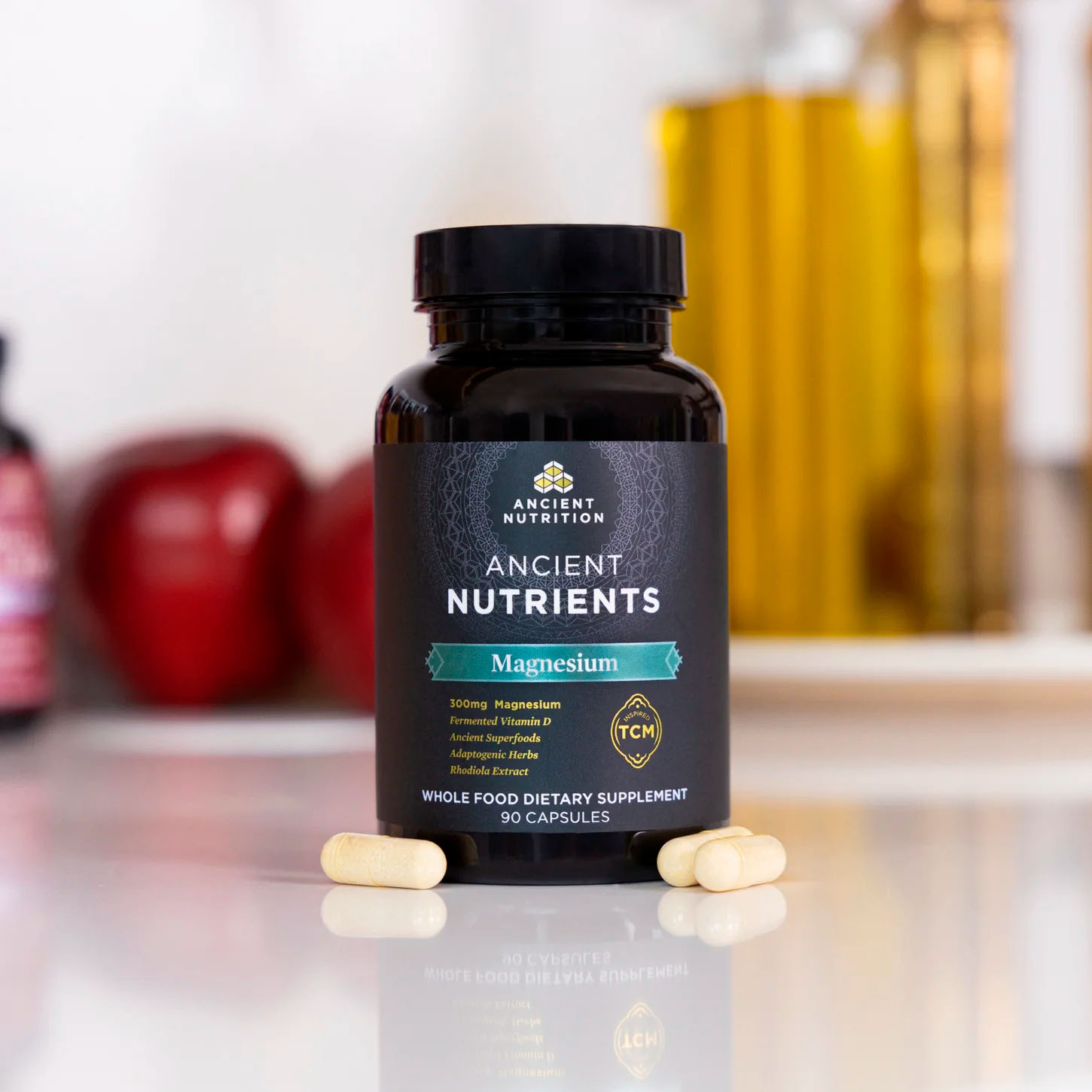 Ancient Nutrition, Ancient Nutrients Magnesium + Vitamin D, 300 mg, 25 mcg (1000 IU), 90 Caps