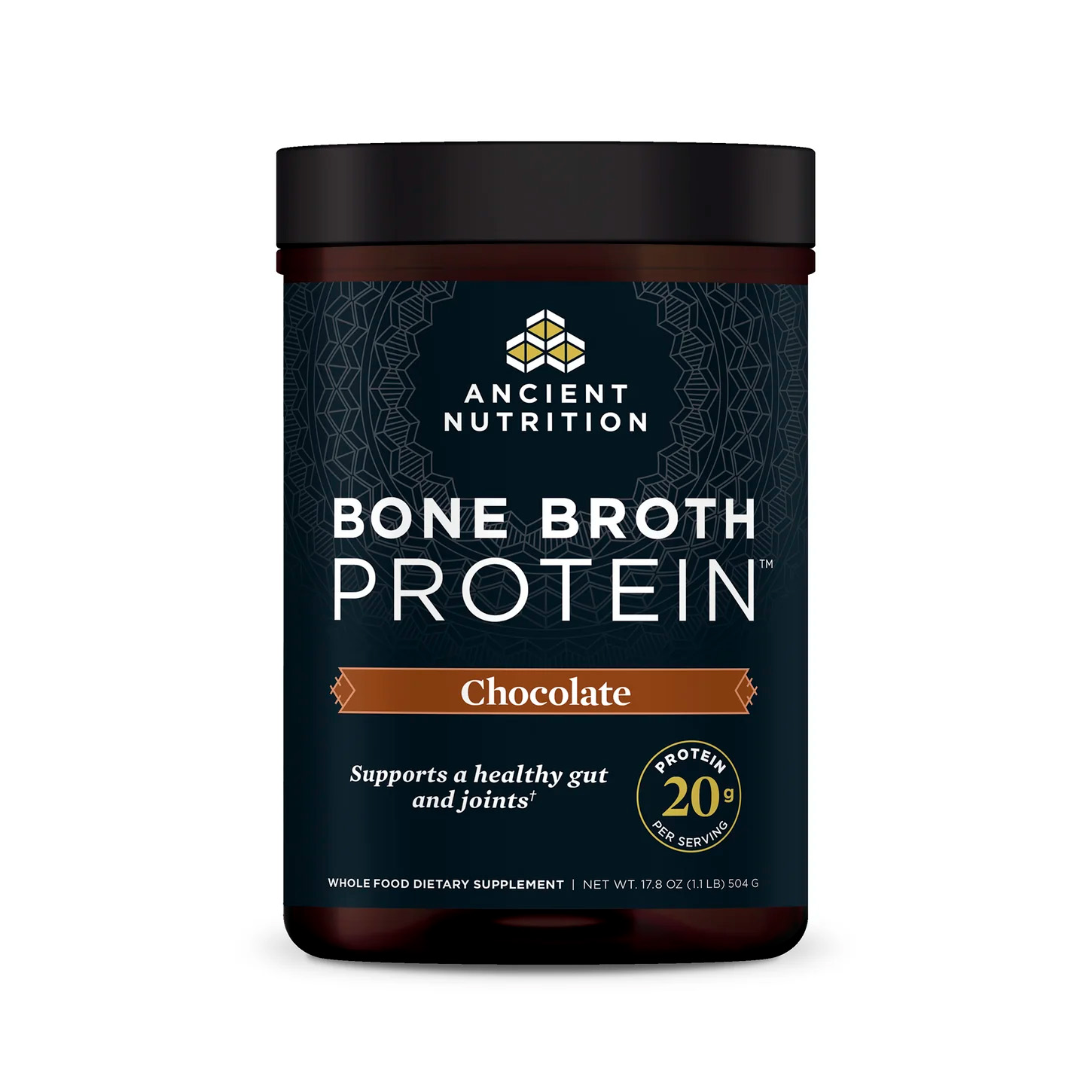 Ancient Nutrition, Bone Broth Protein, Chocolate, 20 g, 1.1 lb