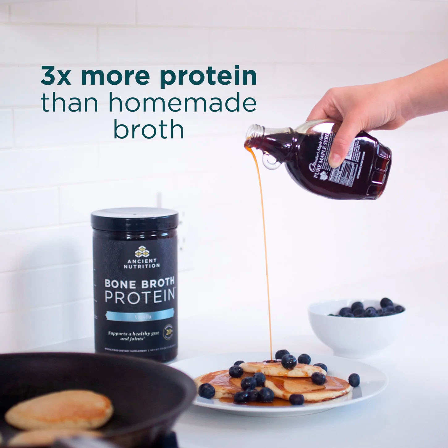 Ancient Nutrition, Bone Broth Protein, Vanilla, 20 g, 1.1 lb