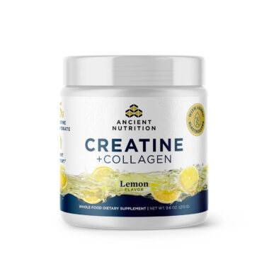 Ancient Nutrition, Creatine + Collagen + Electrolytes, Lemon, 5 g, 9.6 oz