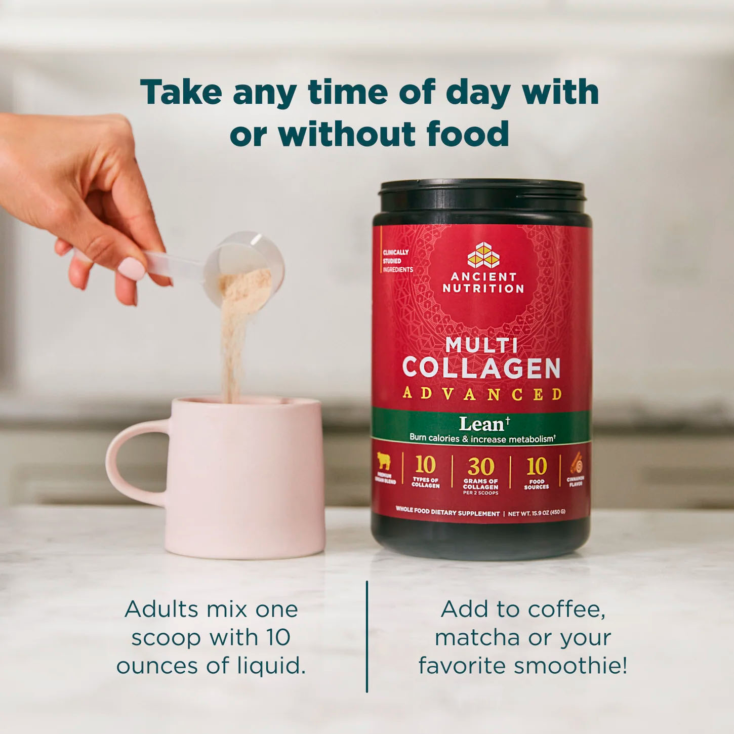 Ancient Nutrition, Multi Collagen Advanced Lean, Cinnamon, 30 g, 15.9 oz