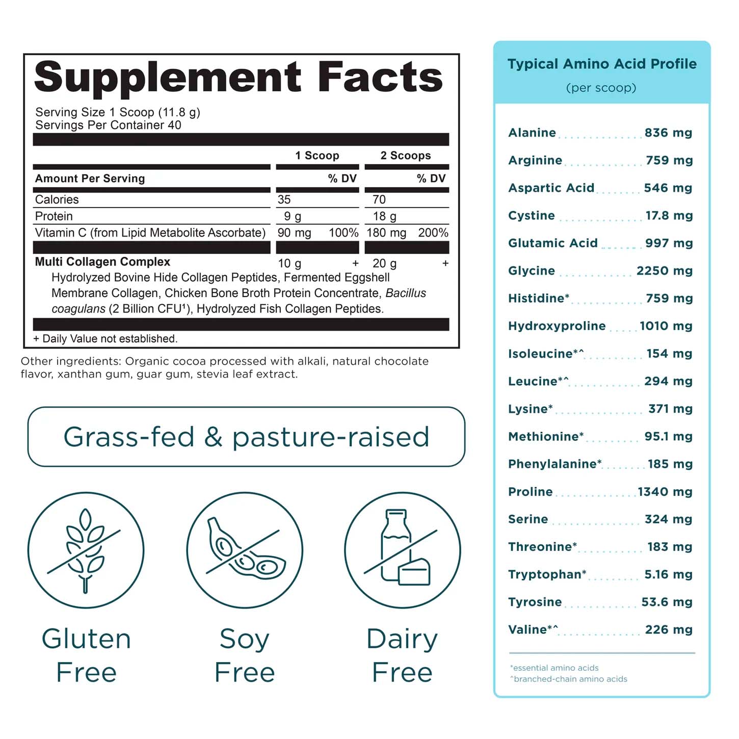Ancient Nutrition, Multi Collagen Protein, Chocolate, 20 g, 1.04 lb