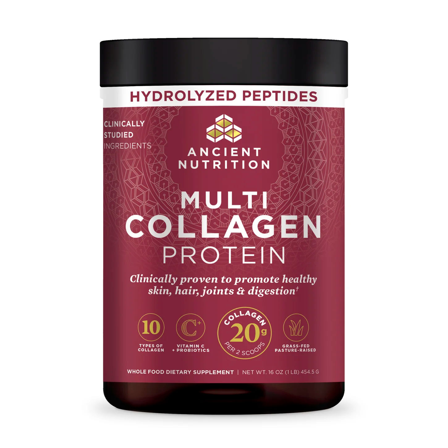 Ancient Nutrition, Multi Collagen Protein, Unflavored, 20 g, 1 lb Ancient Nutrition, Multi Collagen Protein, Unflavored, 20 g, 1 lb
