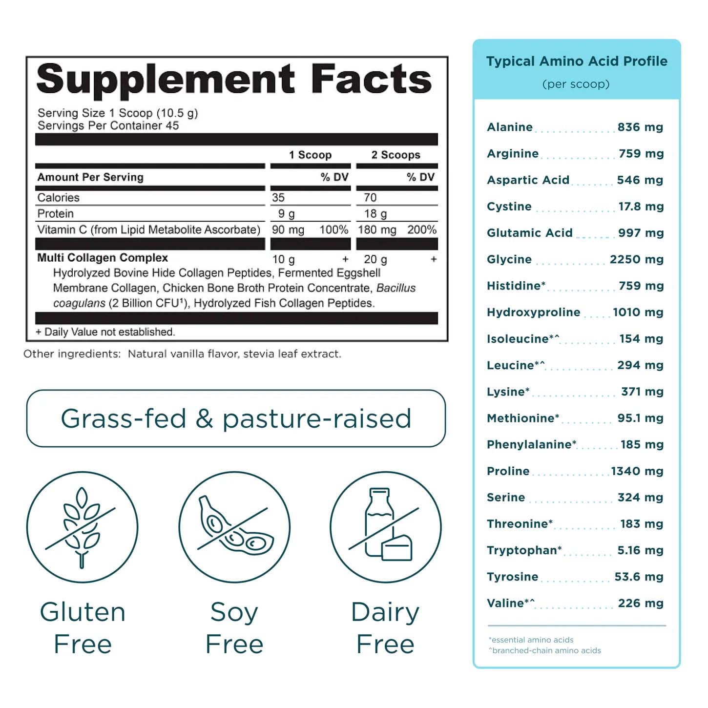 Ancient Nutrition, Multi Collagen Protein, Vanilla, 20 g, 1.04 lb