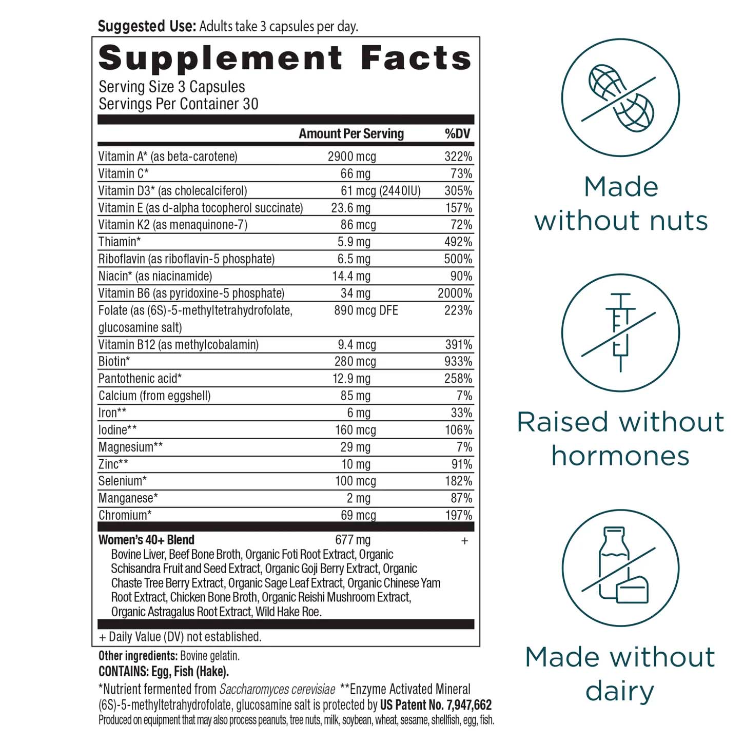Ancient Nutrition, Multivitamin Women’s 40+, 90 Caps