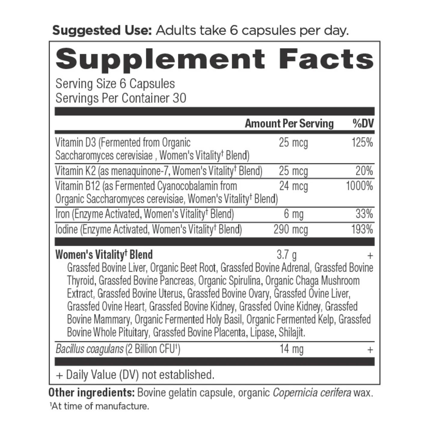 Ancient Nutrition, Women’s Vitality, 180 Caps
