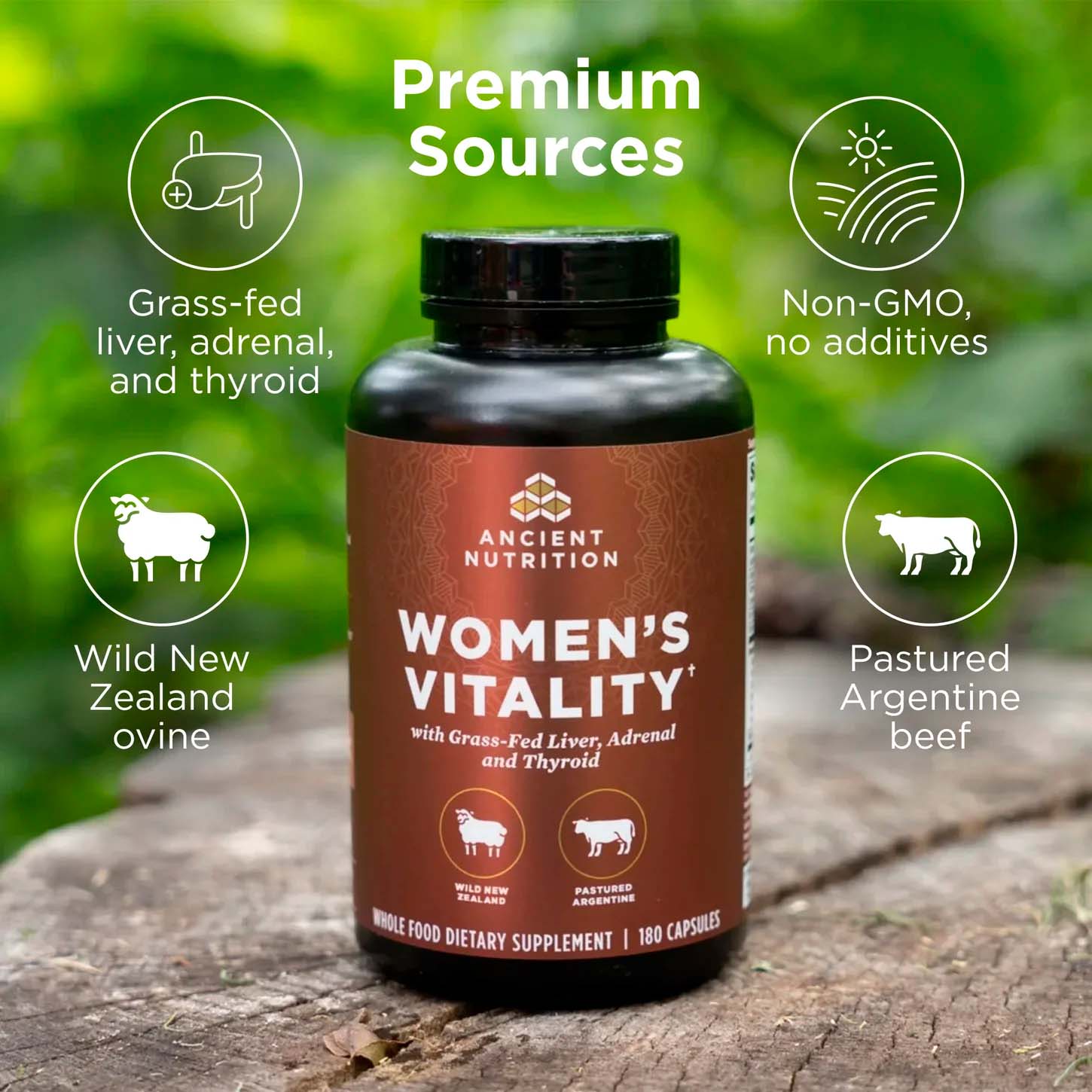 Ancient Nutrition, Women’s Vitality, 180 Caps