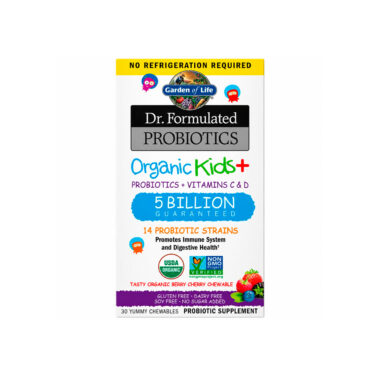 Garden of Life, Dr. Formulated Probiotics Organic Kids+ Vitamins C & D, Berry Cherry, 30 Chewables