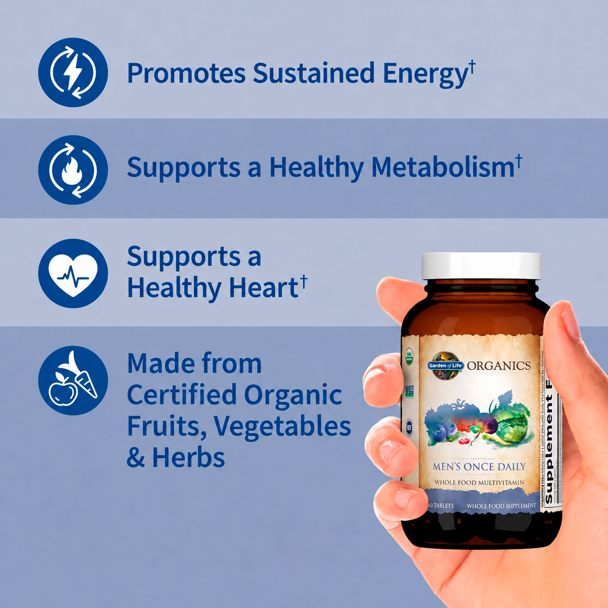 Garden of Life, Organics Men’s Once Daily, 60 Vegicaps