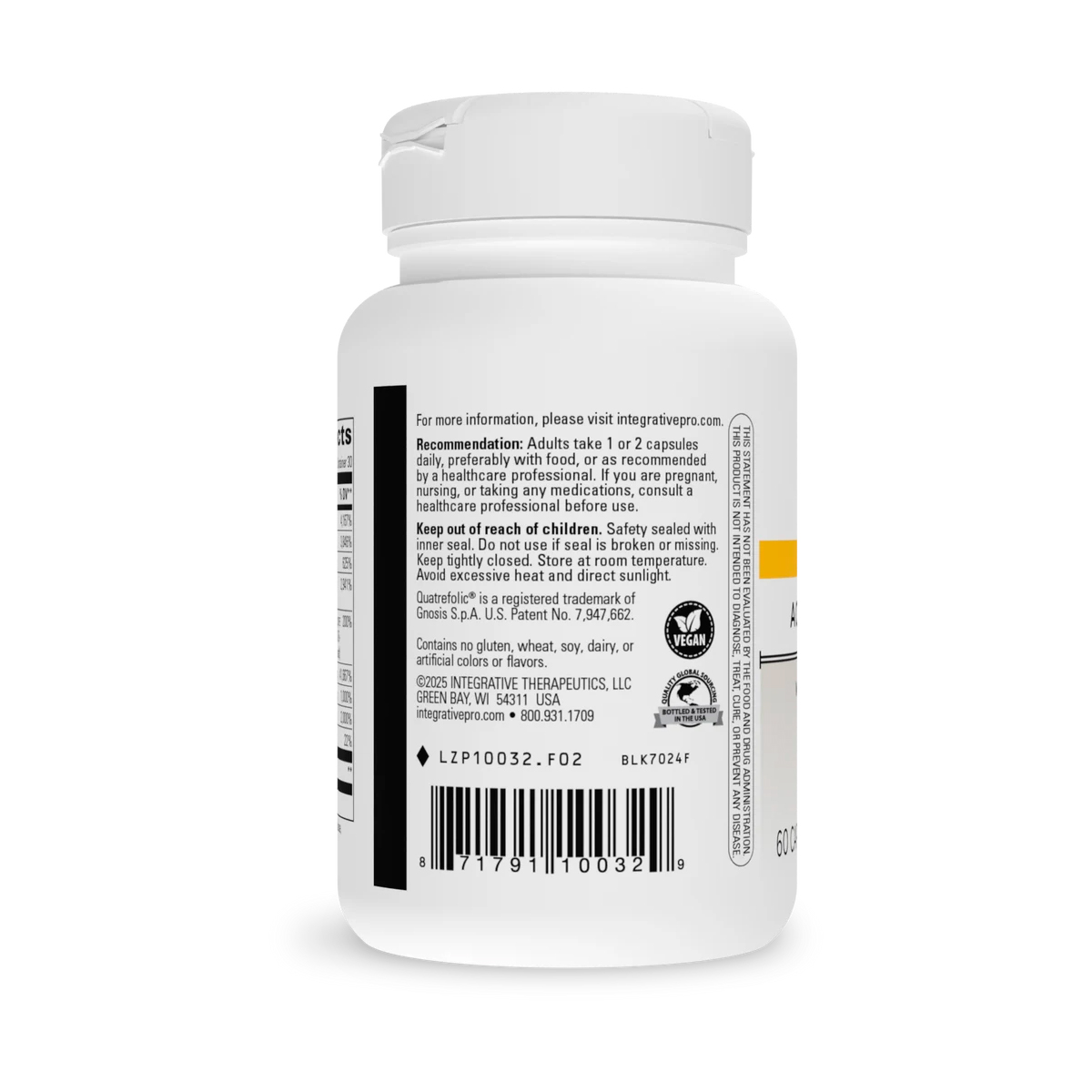 Integrative Therapeutics, Active B-Complex with Quatrefolic Methylfolate, 60 Caps