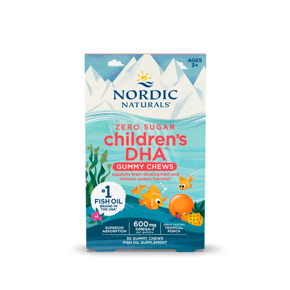 Nordic Naturals, Children's DHA Gummy Chews, Tropical Punch, 600 mg, 30 Gummies Nordic Naturals, Children's DHA Gummy Chews, Tropical Punch, 600 mg, 30 Gummies