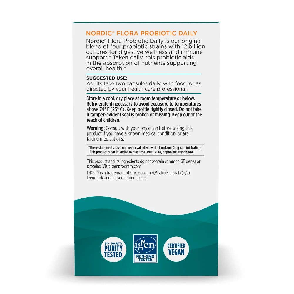 Nordic Naturals, Nordic Flora Probiotic Daily, 12 billion CFU, 60 Caps