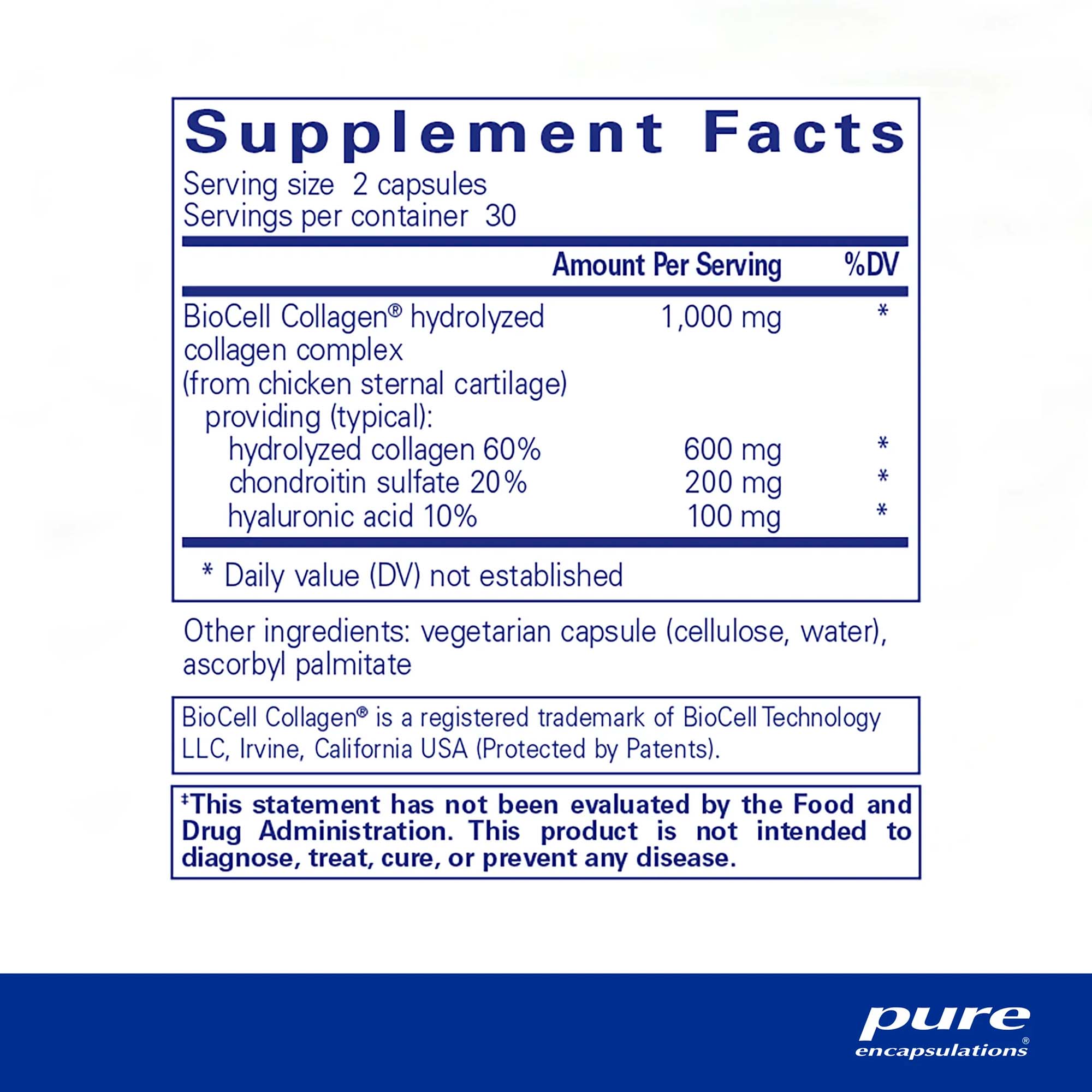 Pure Encapsulations, Collagen JS, 60 Caps