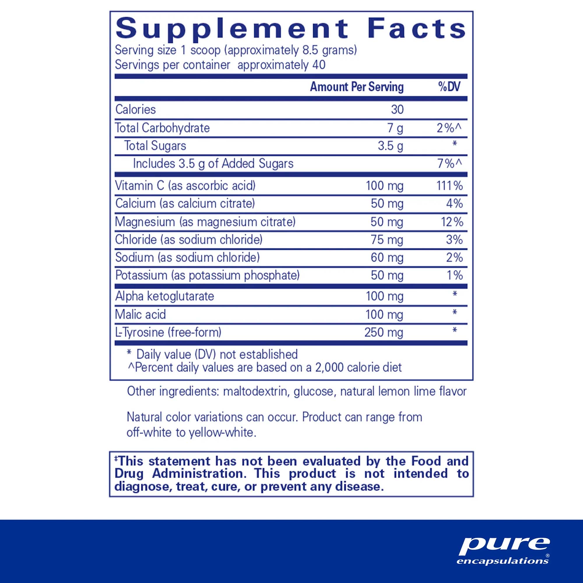 Pure Encapsulations, Electrolyte + Energy Formula, 12 oz (340 g)