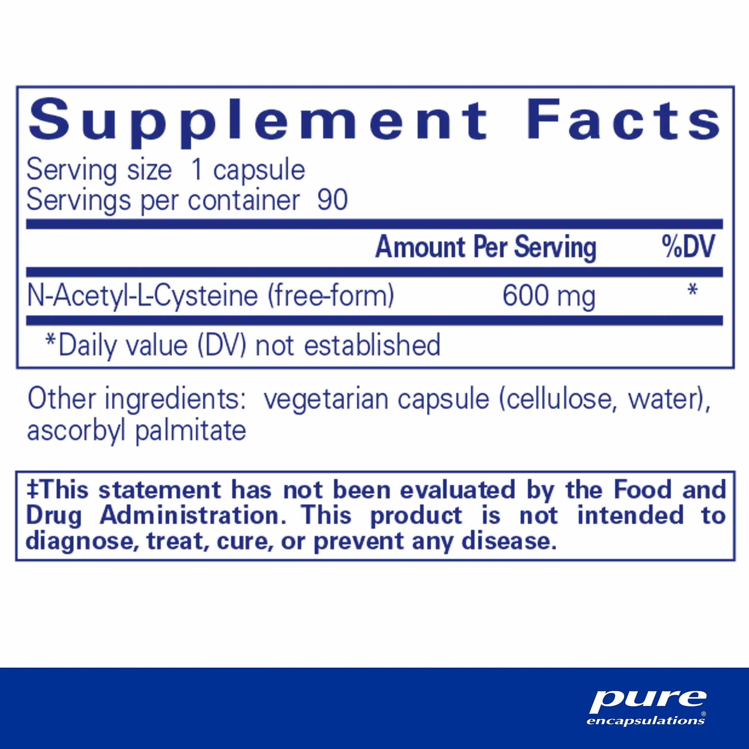 Pure Encapsulations, NAC, 600 mg, 90 Caps