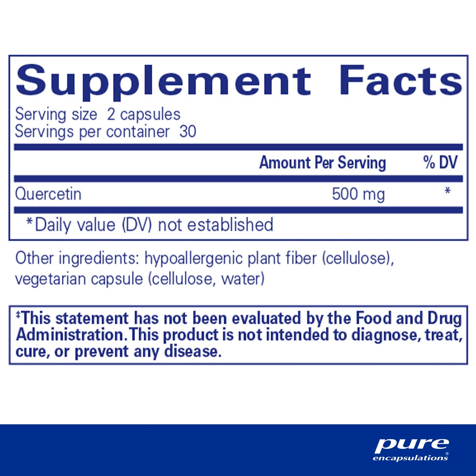 Pure Encapsulations, Quercetin, 500 mg, 60 Caps