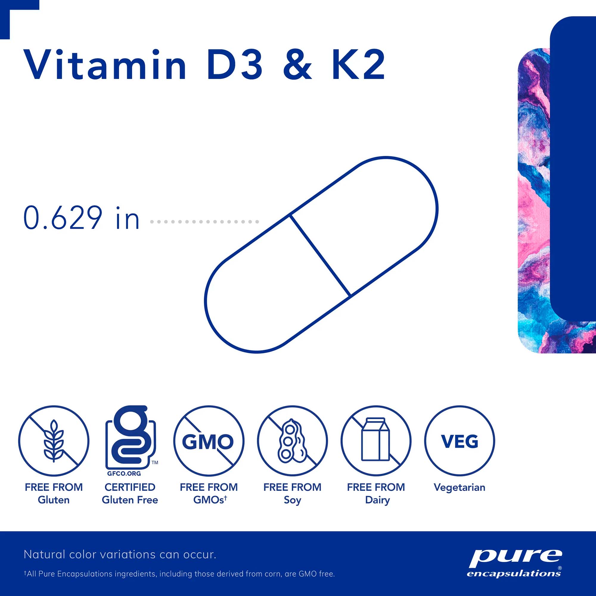 Pure Encapsulations, Vitamin D3 & K2, 100 mcg (4000 IU), 100 mcg, 60 Caps