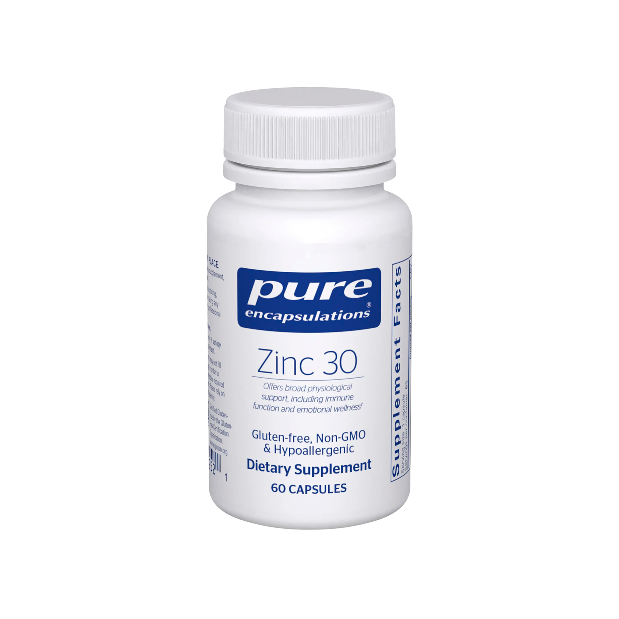 Pure Encapsulations, Zinc, 30 mg, 60 Caps