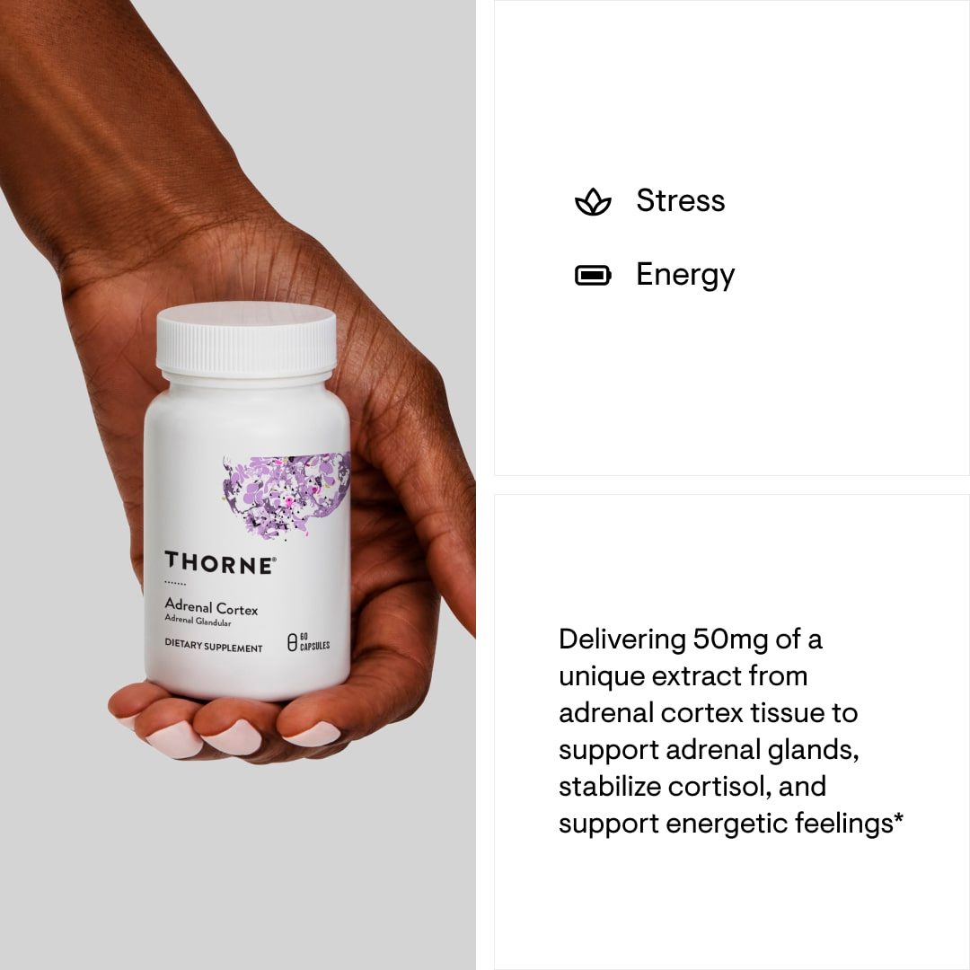 Thorne, Adrenal Cortex Bovine, 50 mg, 60 Caps