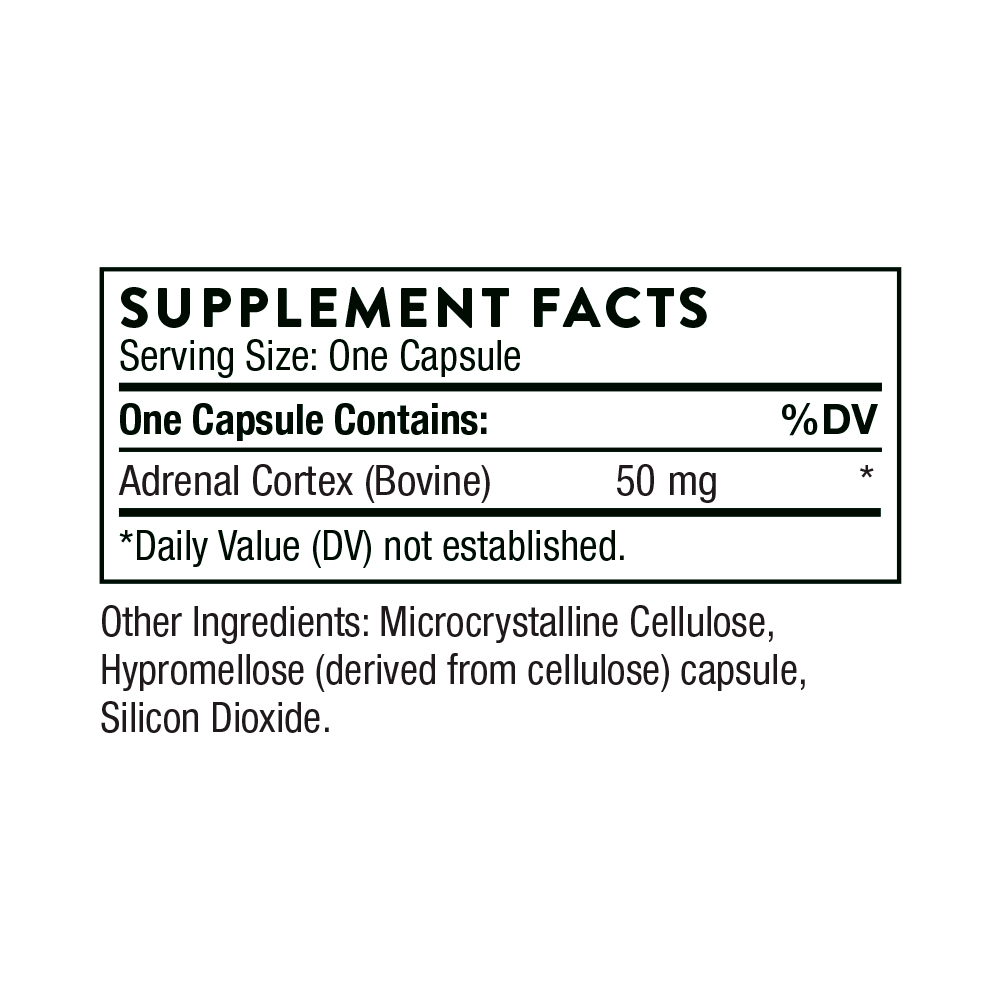 Thorne, Adrenal Cortex Bovine, 50 mg, 60 Caps