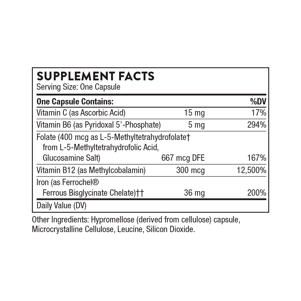 Thorne, Advanced Iron Complex with Vitamins B & C, 60 Caps