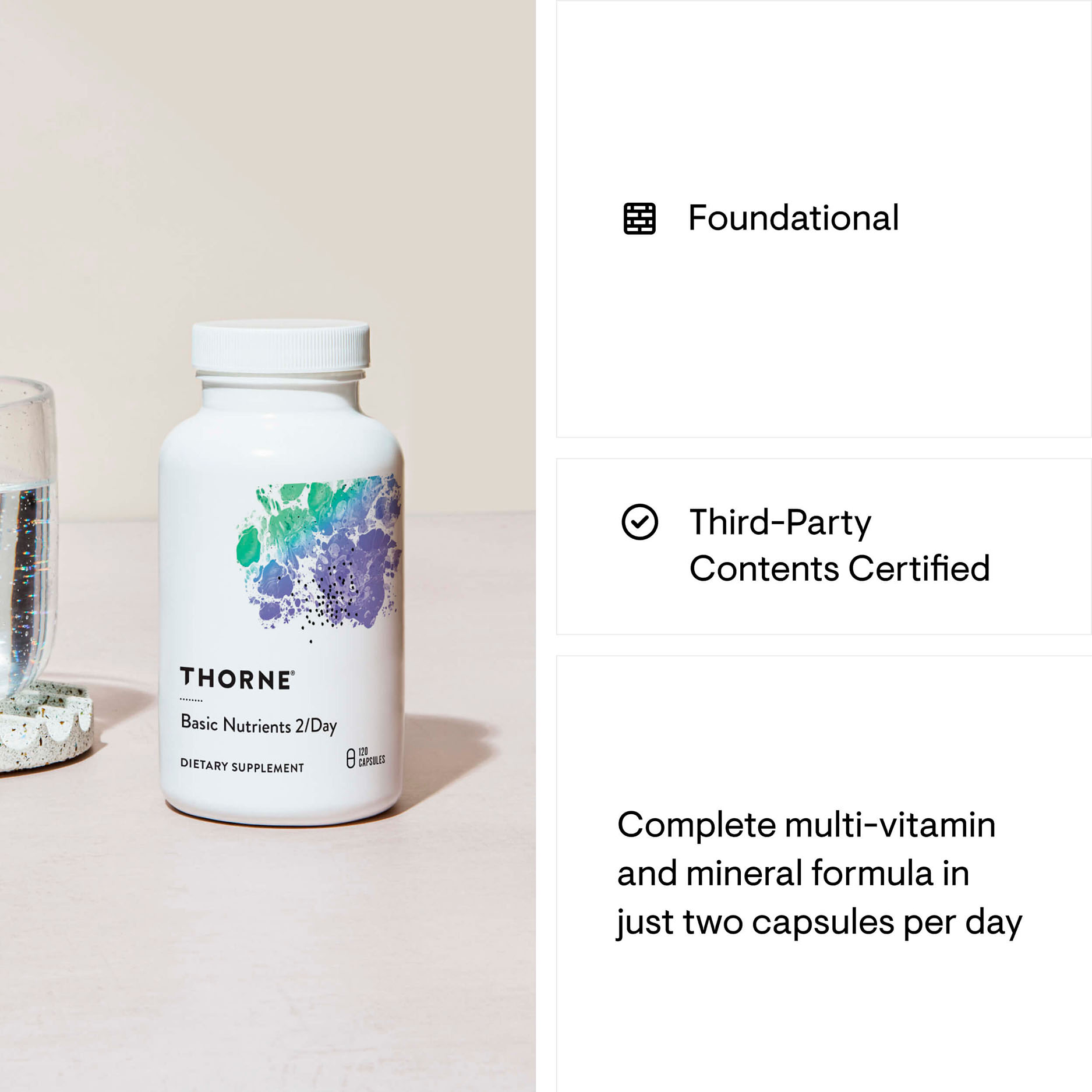 Thorne, Basic Nutrients 2 per Day, 120 Caps