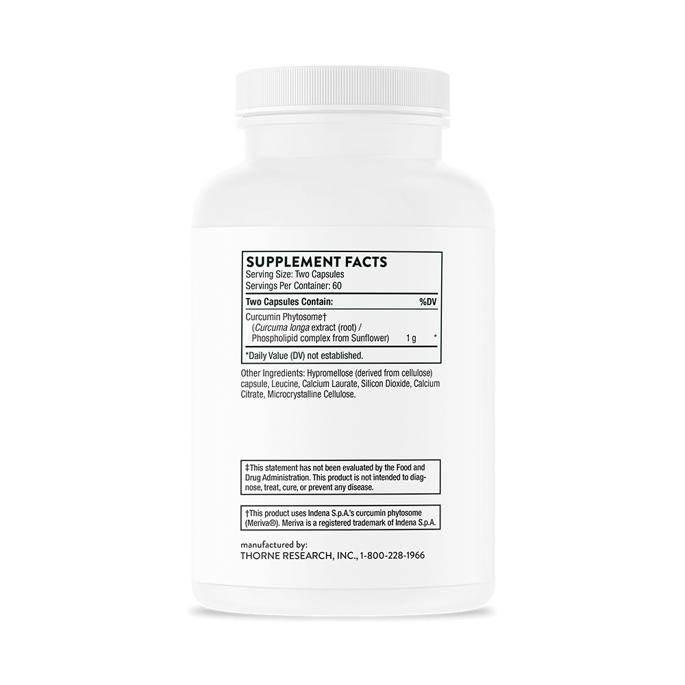 Thorne, Curcumin Phytosome NSF Certified for Sport, 1000 mg, 120 Caps