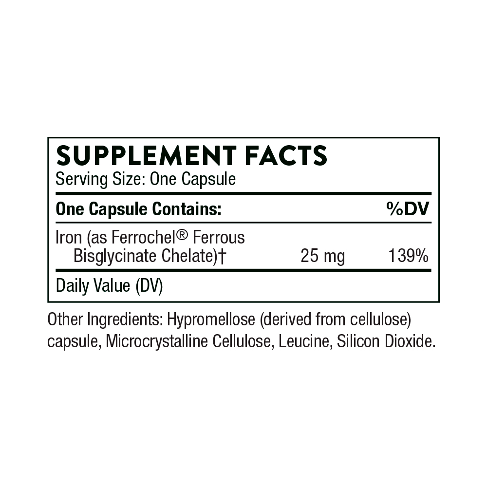 Thorne, Iron Bisglycinate, 25 mg, 60 Caps