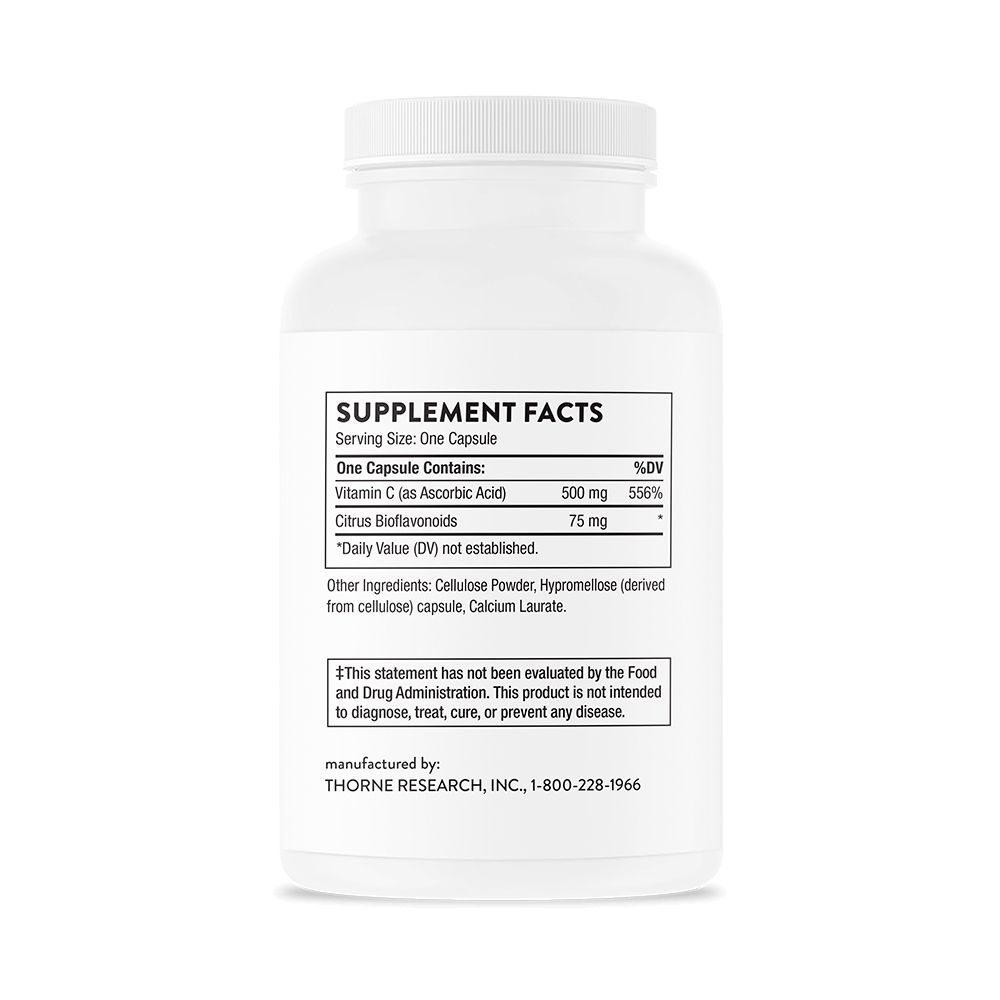 Thorne, Vitamin C with Flavonoids, 500 mg, 75 mg, 90 Caps