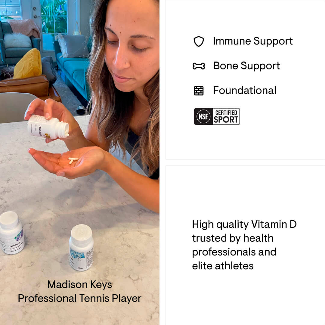 Thorne, Vitamin D-5,000 NSF Certified for Sport, 125 mcg (5000 IU), 60 Caps