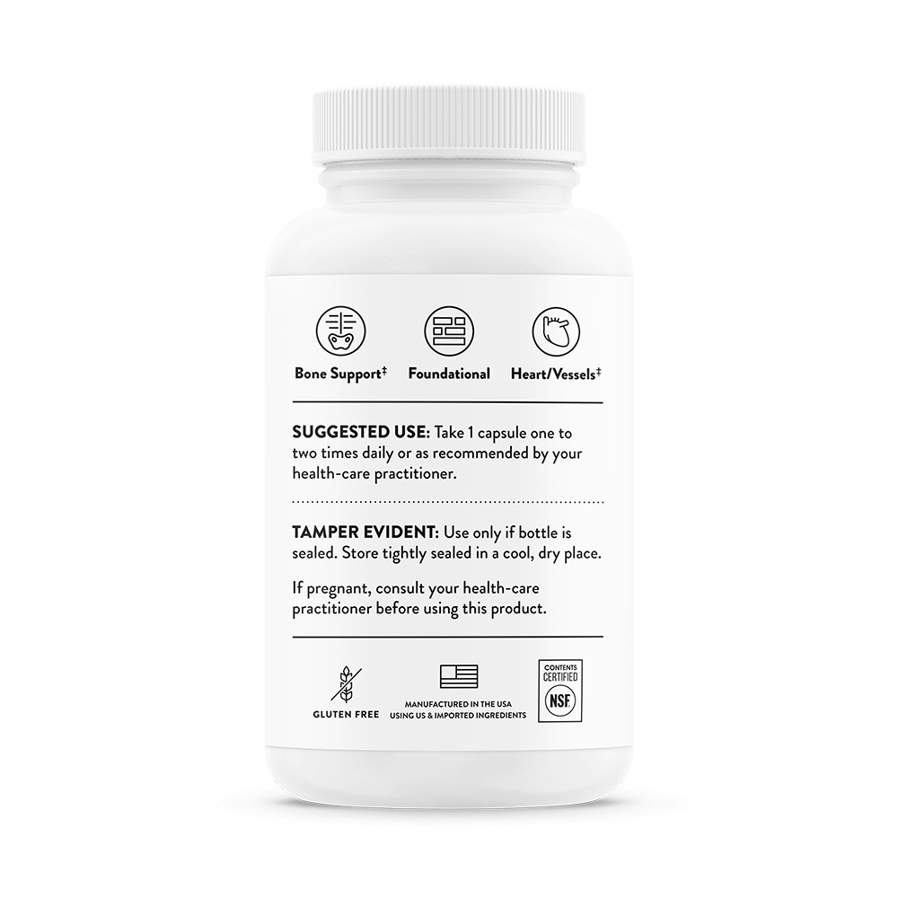 Thorne, Vitamin K, K1 1 mg, K2 MK-4 5 mg, K2 MK-7 90 mcg, 60 Caps