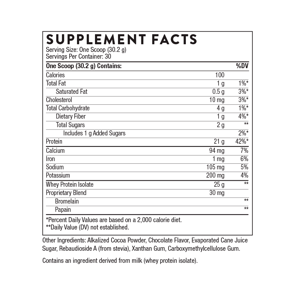 Thorne, Whey Protein Isolate, Chocolate, 21 g, 1.99 lb