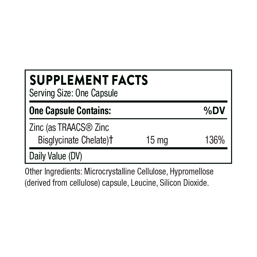 Thorne, Zinc Bisglycinate, 15 mg, 60 Caps
