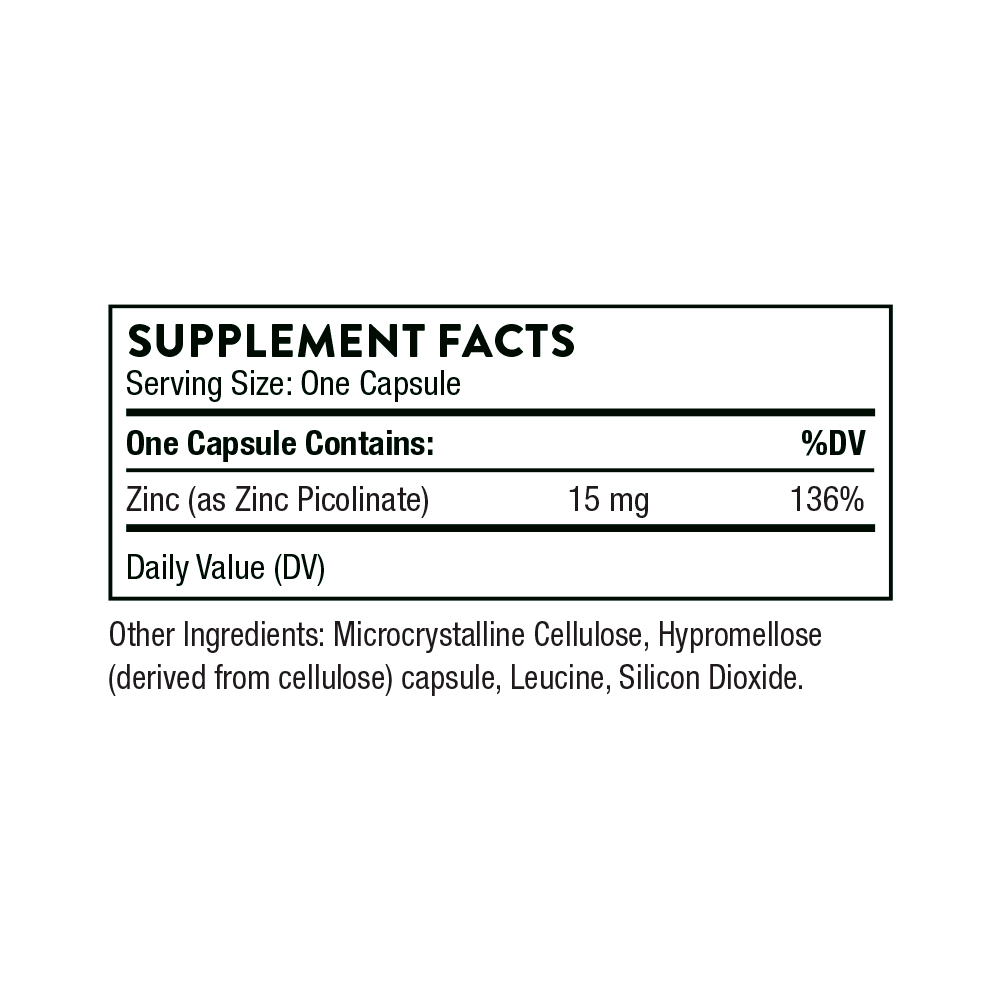 Thorne, Zinc Picolinate, 15 mg, 60 Caps