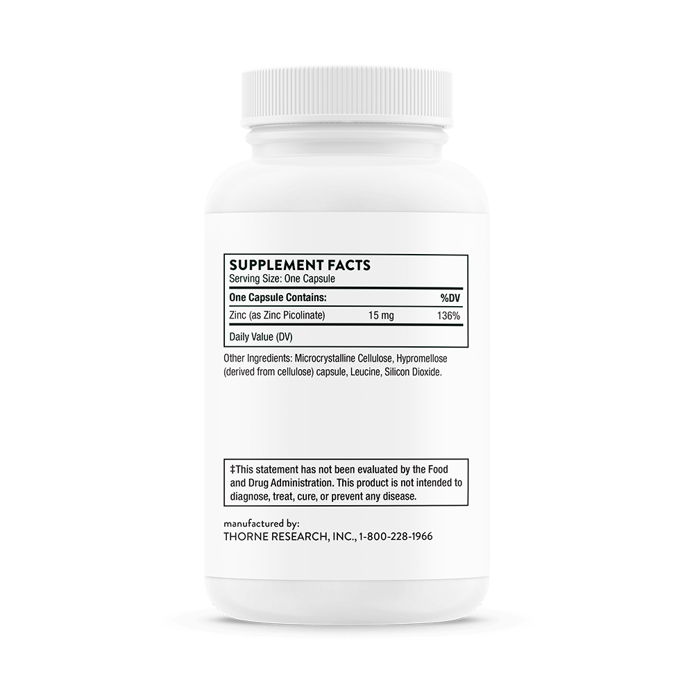 Thorne, Zinc Picolinate, 15 mg, 60 Caps