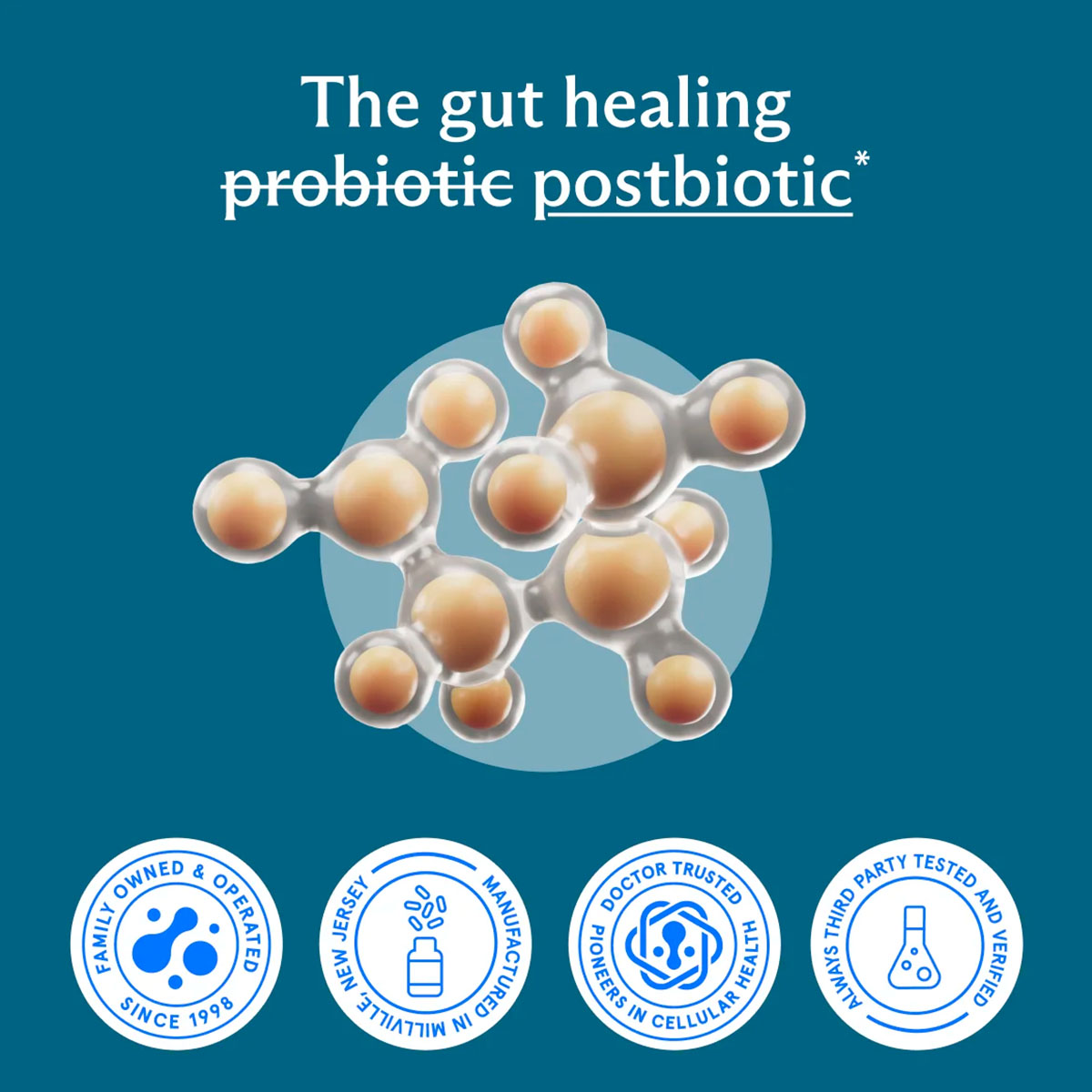 BodyBio, Sodium Butyrate Postbiotic Gut Health, 1200 mg, 100 Caps