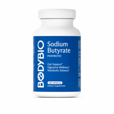 BodyBio, Sodium Butyrate Postbiotic Gut Health, 1200 mg, 100 Caps