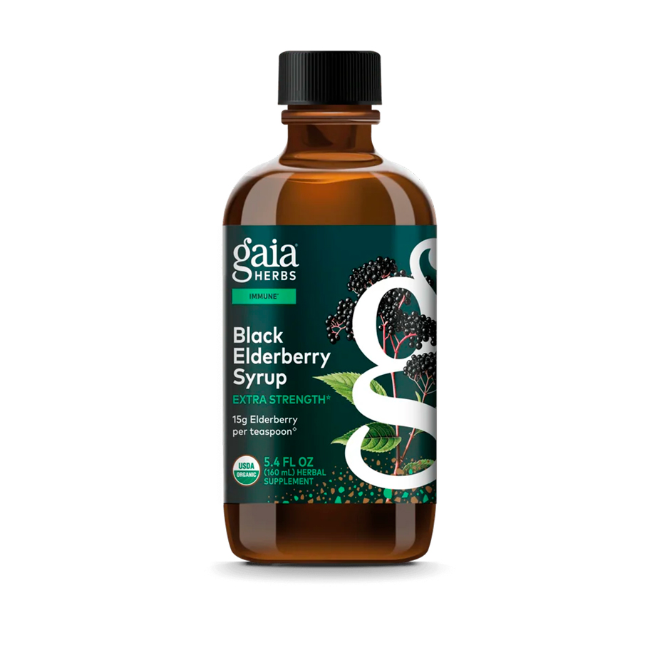 Gaia Herbs, Black Elderberry Syrup Extra Strength, 15 g, 5.4 fl oz Gaia Herbs, Black Elderberry Syrup Extra Strength, 15 g, 5.4 fl oz