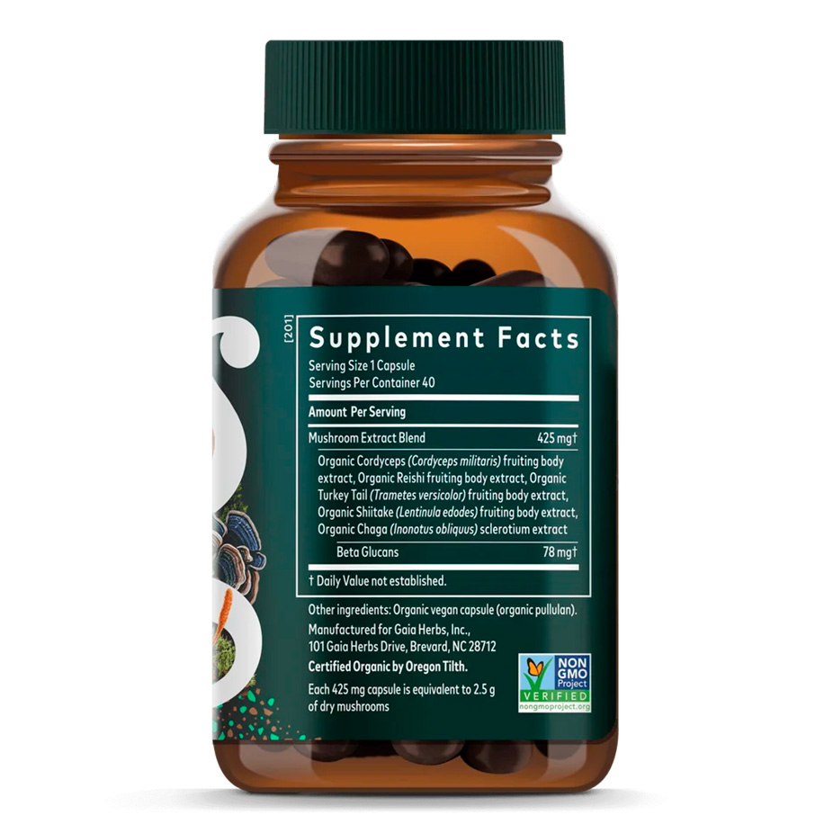 Gaia Herbs, Everyday Mushrooms, 425 mg, 40 Vegicaps