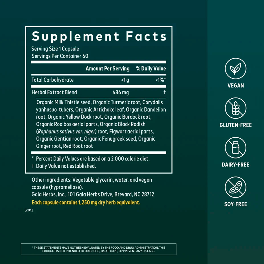 Gaia Herbs, Liver Cleanse Detox Support, 60 Liquid Phyto-Caps
