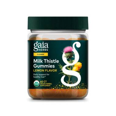 Gaia Herbs, Milk Thistle Gummies, Lemon, 220 mg, 60 Ct