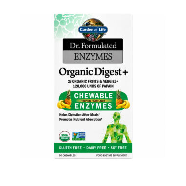 Garden of Life, Dr. Formulated Enzymes Organic Digest+ Chewables, Tropical Fruit, 90 ct