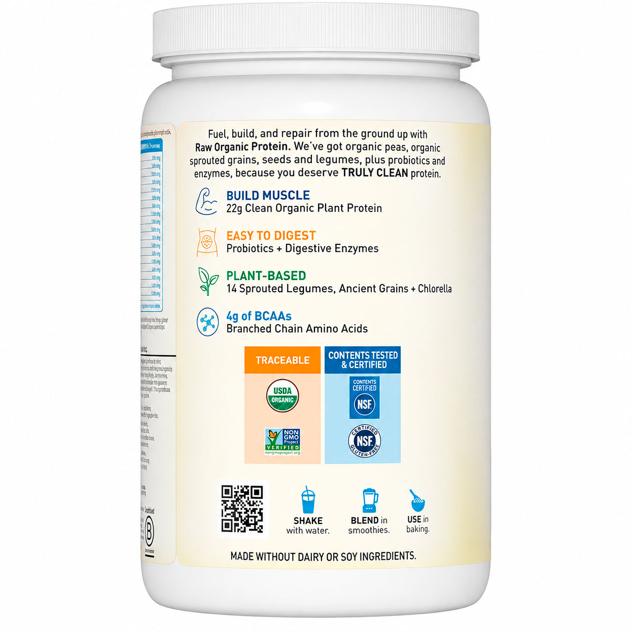 Garden of Life, Raw Organic Protein Powder, Vanilla, 22 g, 23.28 oz