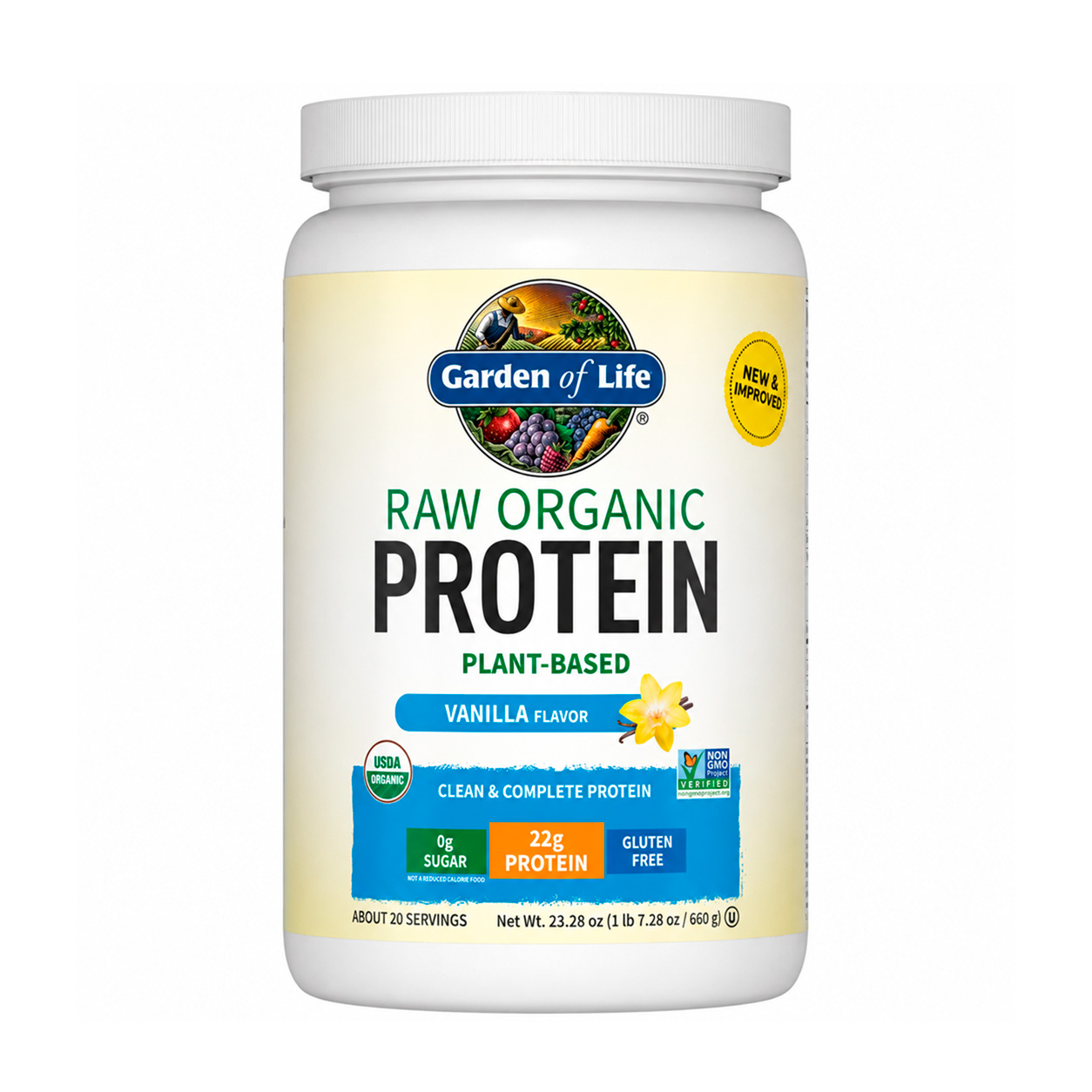 Garden of Life, Raw Organic Protein Powder, Vanilla, 22 g, 23.28 oz Garden of Life, Raw Organic Protein Powder, Vanilla, 22 g, 23.28 oz
