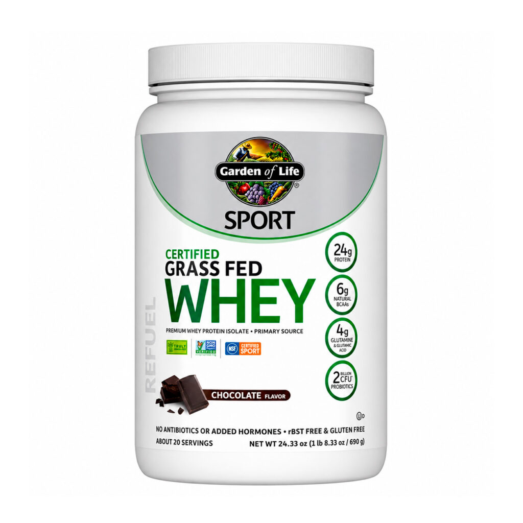 Garden of Life, SPORT Certified Grass Fed Whey Powder, Chocolate, 24 g, 24.33 oz