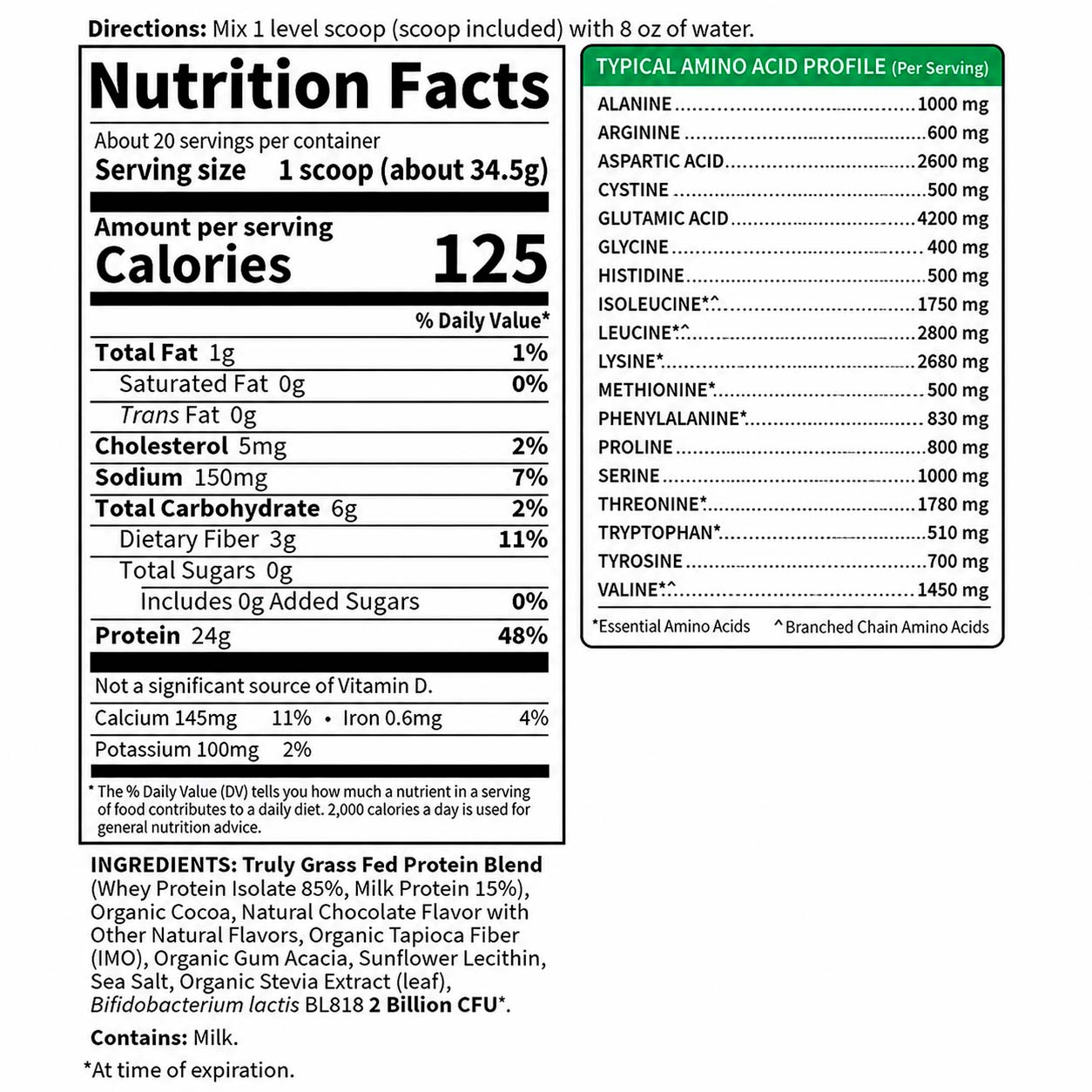Garden of Life, SPORT Certified Grass Fed Whey Powder, Chocolate, 24 g, 24.33 oz