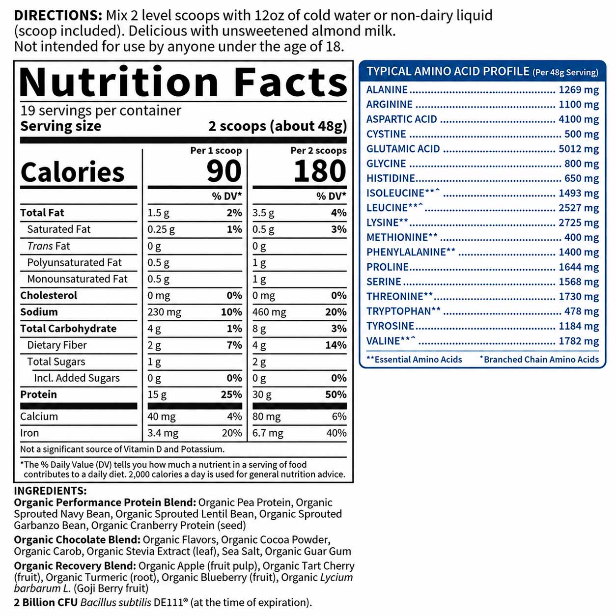Garden of Life, SPORT Organic Plant-Based Protein Powder, Chocolate, 30 g, 32.17 oz