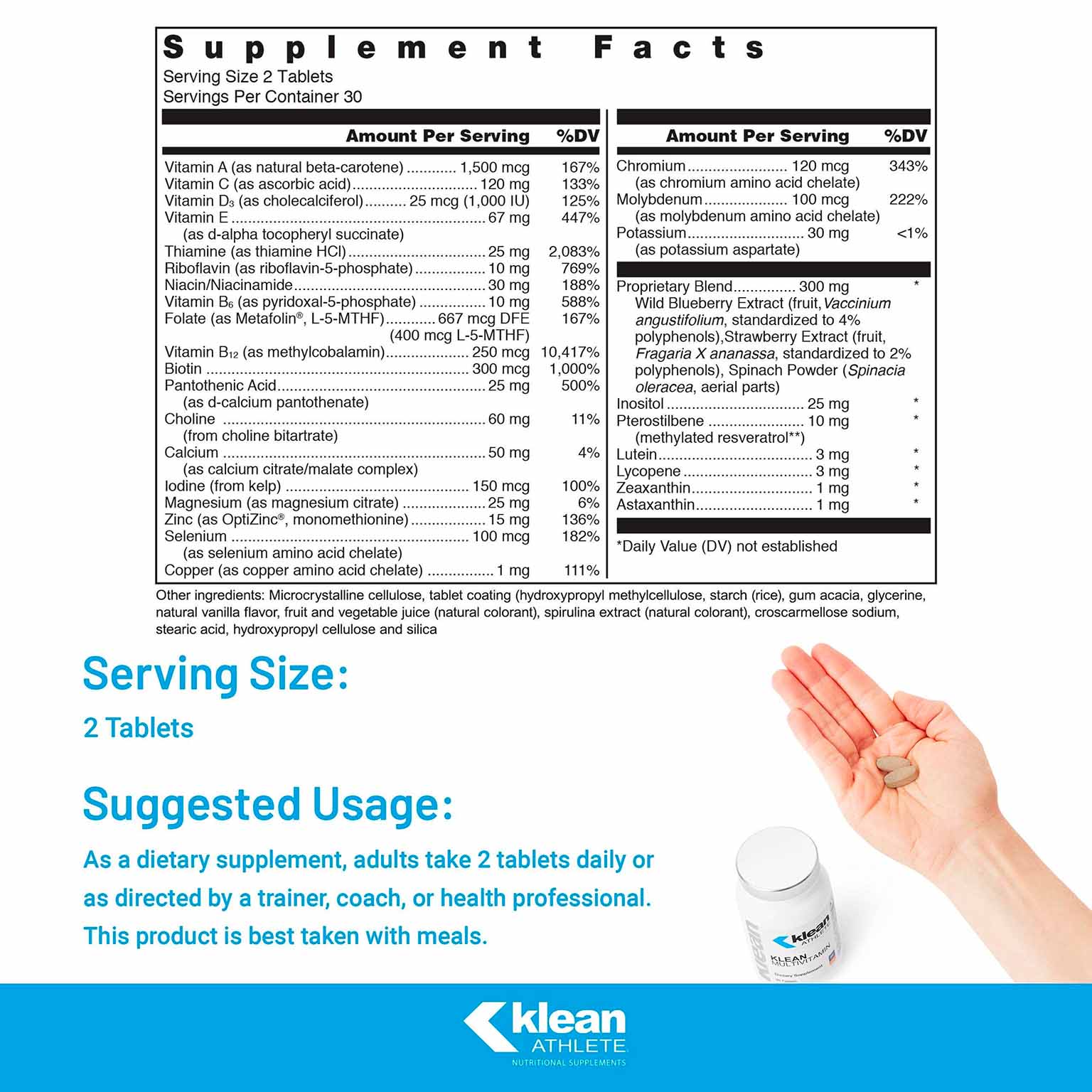 Klean Athlete, Klean Multivitamin, 60 Tabs
