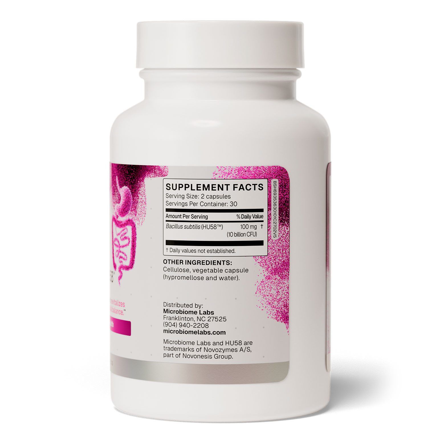 Microbiome Labs, HU58 Bacillus Subtilis Single-Strain Probiotic, 10 billion CFU, 60 Caps